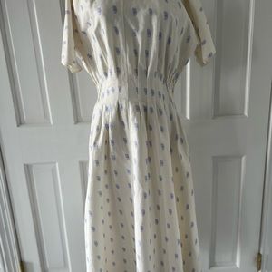 Club Monaco Swing Dress White blue mix. Size 6